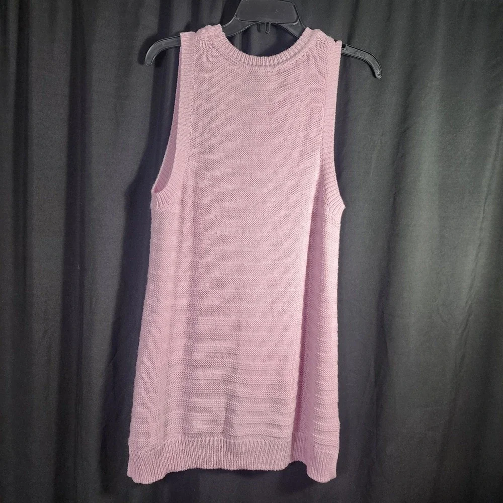 Wonderly‎ Lilac Boho Knit Sleeveless Sweater Vest Tank Top Women L spring layer